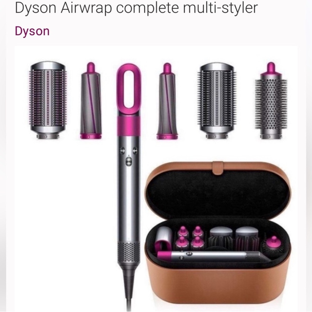 Dyson Multi-Styler in Silver and Pink with Attachments